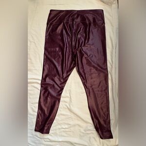 Maurices Deep Burgundy Leather-Look Leggings